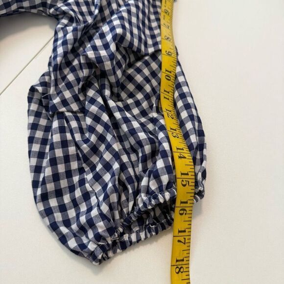 Fever Navy & White Gingham Tiered Full Sleeve True Wrap Top Sz XL Cha Cha, Chic - Picture 11 of 11